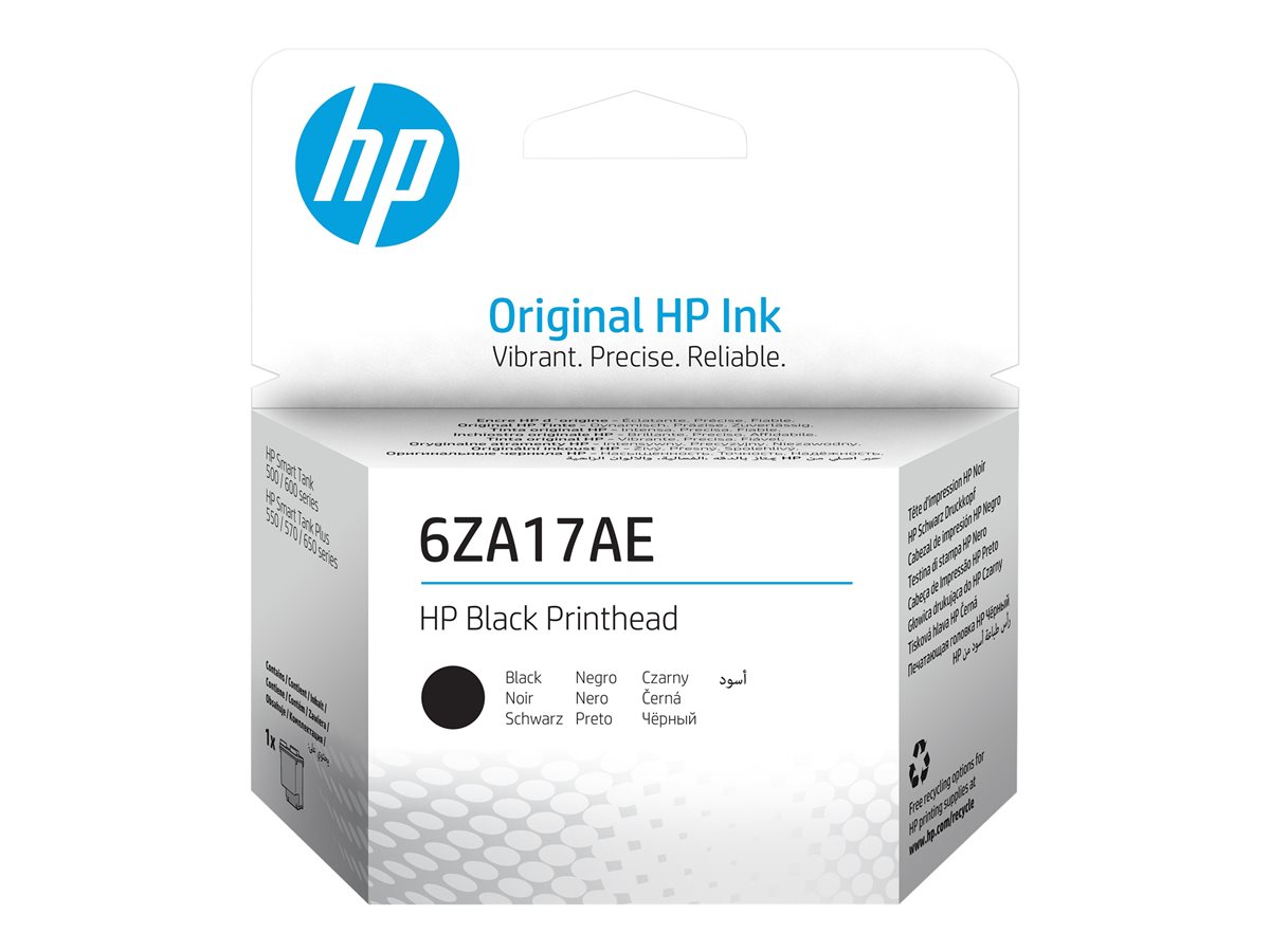 Embalagem branca de tinta original HP 6ZA17AE para impressora com texto e logotipo HP
