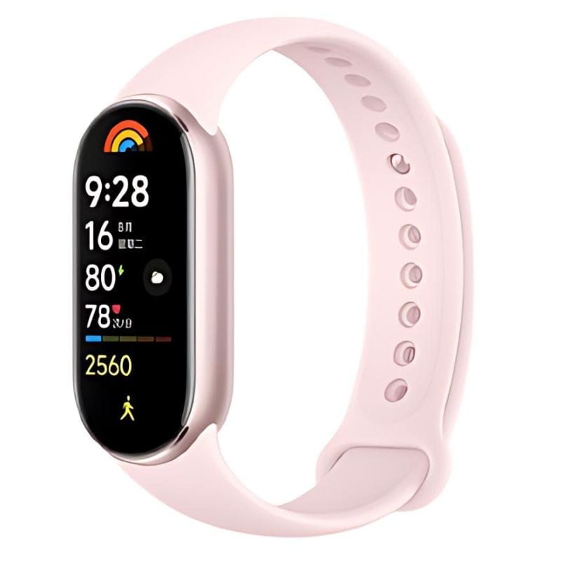 Pulseira de atividade digital com bracelete rosa claro