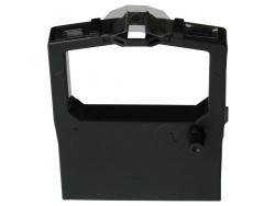 Fita preta de máquina de escrever em fundo branco