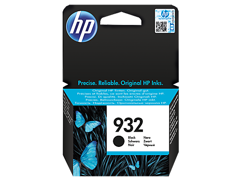 Cartucho de tinta HP 932 preto com decoração de borboletas azuis