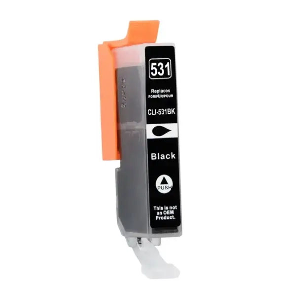 Cartucho de tinta preto CLI-531BK com tampa laranja