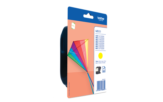 Embalaegm de cartucho tinta Brother LC-1220 com imagem de pipa colorida