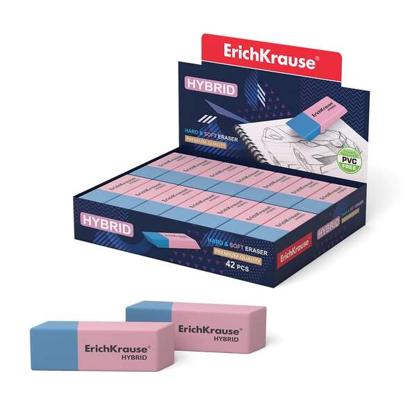 Expositor com borrachas ErichKrause HYBRID rosa e azul