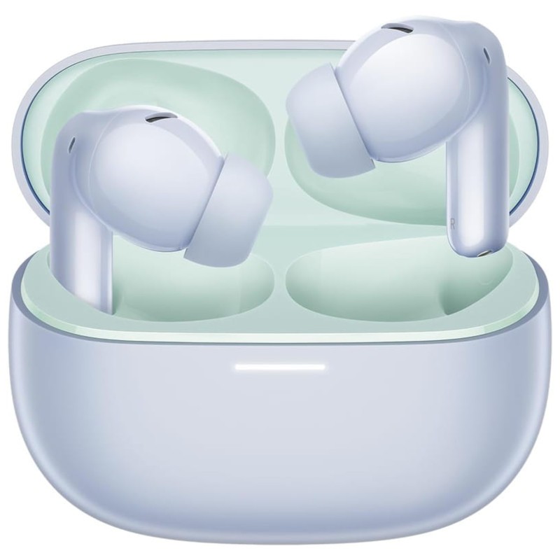 Auriculares sem fios brancos dentro de caixa de carregamento branca.