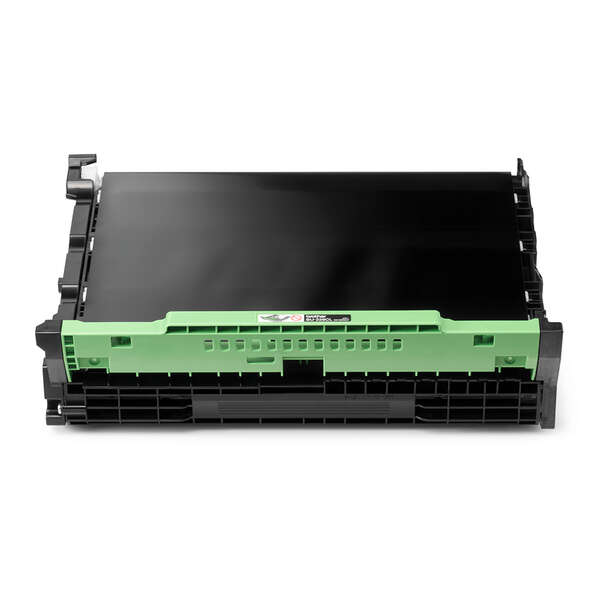 Toner preto para impressora com estrutura plástica preta e verde