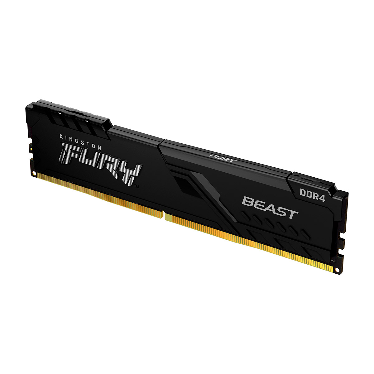 Módulo RAM Kingston Fury Beast DDR4 preto com dissipador