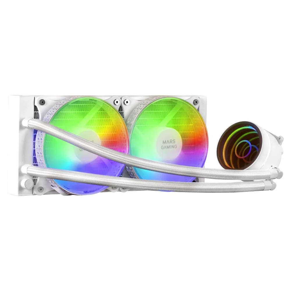 Sistema de refrigeração líquida Mars Gaming branco com ventoinhas RGB