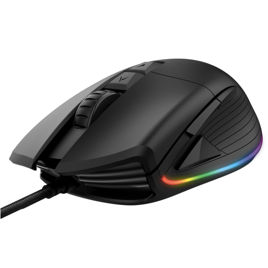 Rato de computador preto com iluminação RGB