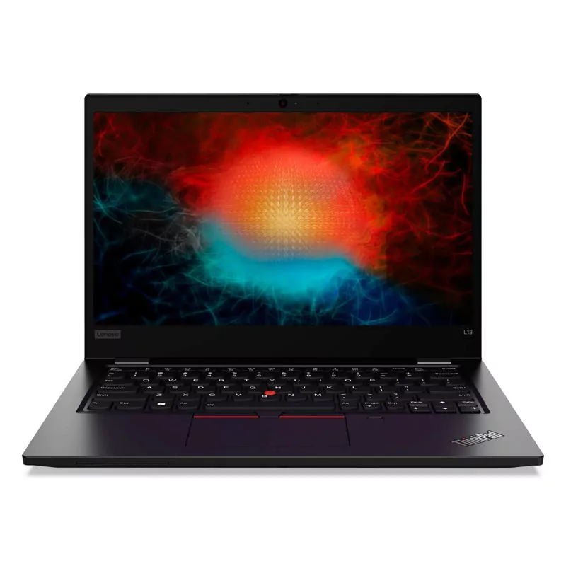 Laptop preto Lenovo ThinkPad L13 com ecrã colorido