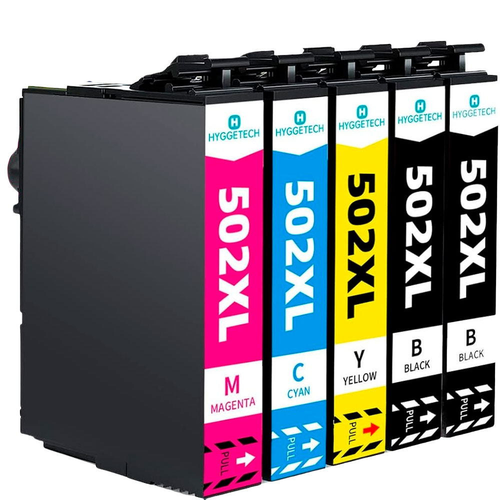 Conjunto de cinco tinteiros para impressora HYGGETECH 502XL coloridos