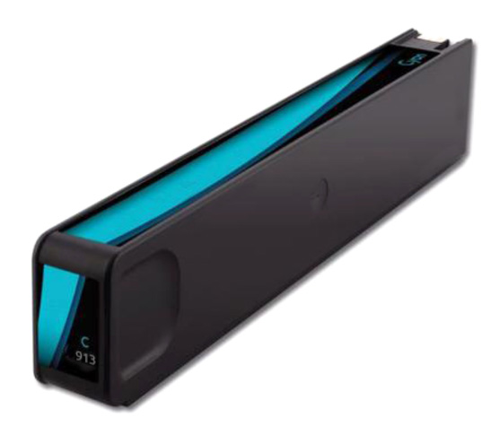 Cartucho de tinta preto com detalhe azul e texto C 913