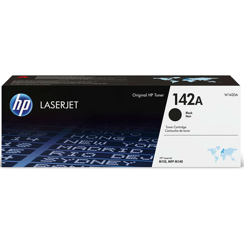 Embalagem de toner HP LaserJet 142A preto para impressoras