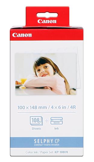 Embalagem Canon SELPHY CP tinta e papel para impressora fotográfica compacta com 108 folhas