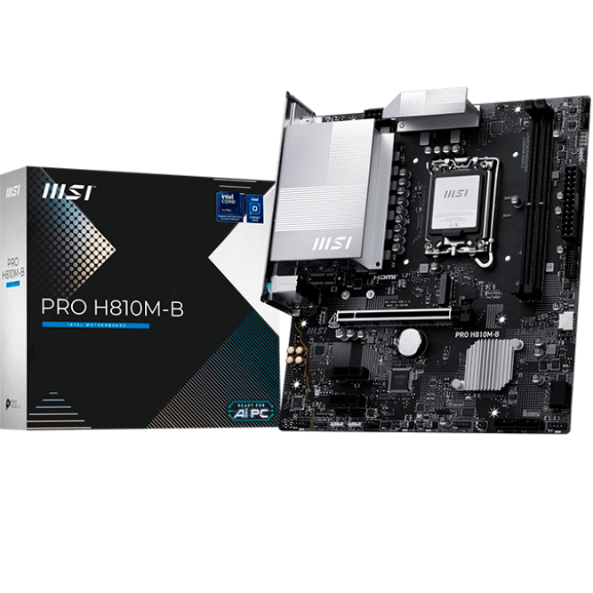 placa-mãe MSI PRO H810M-B com embalagem