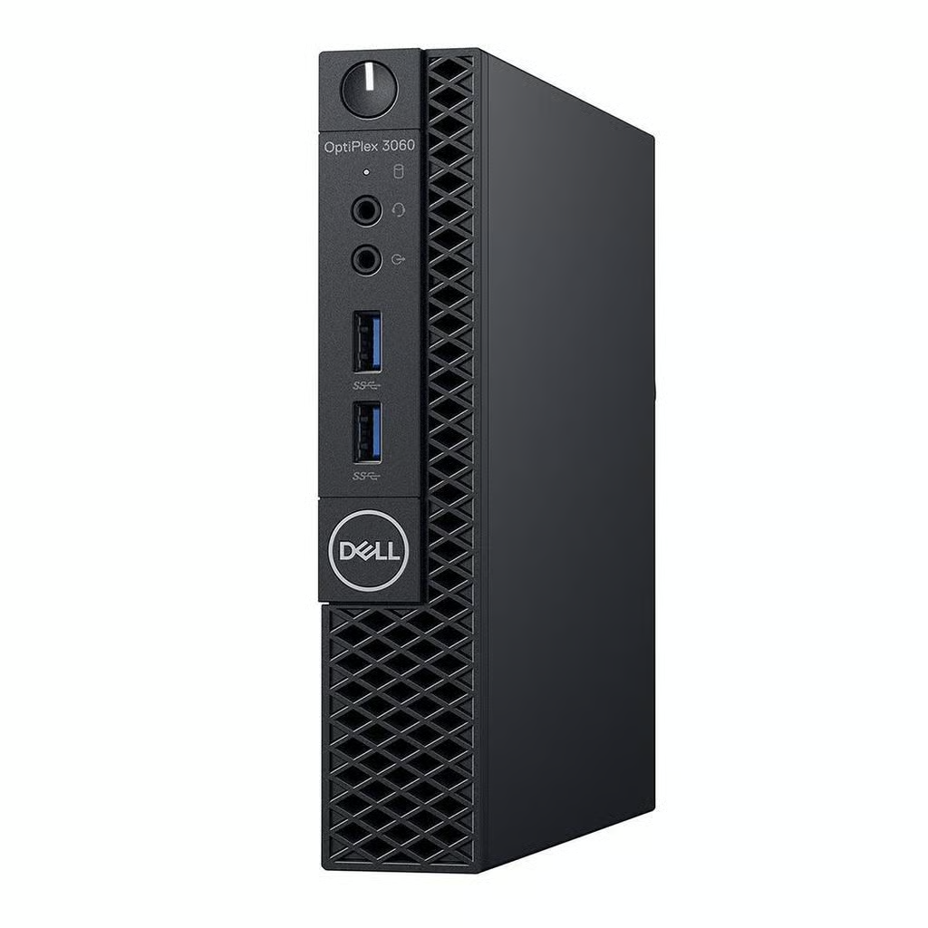 Computador desktop Dell OptiPlex 3060 preto com portas USB e áudio na frente