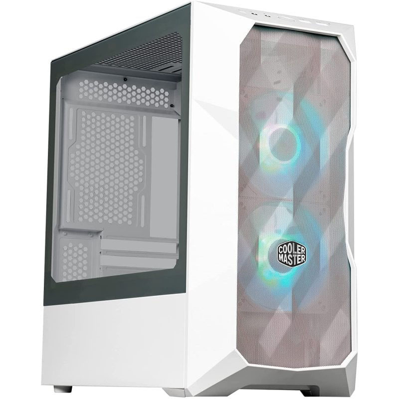 Torre de computador Cooler Master branca com ventiladores RGB frontais