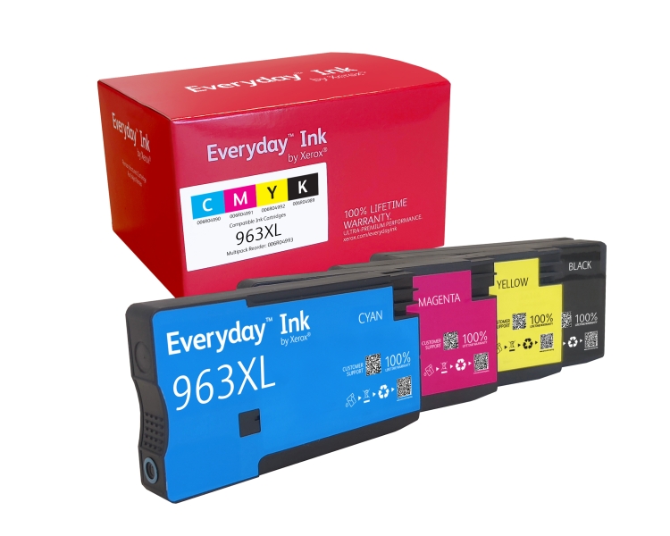 Conjunto de tinteiros para impressora Everyday Ink by Xerox 963XL com embalagem vermelha