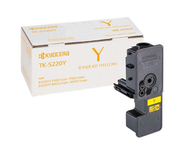 Kit de toner amarelo Kyocera TK-5220Y com caixa e unidade de toner preta