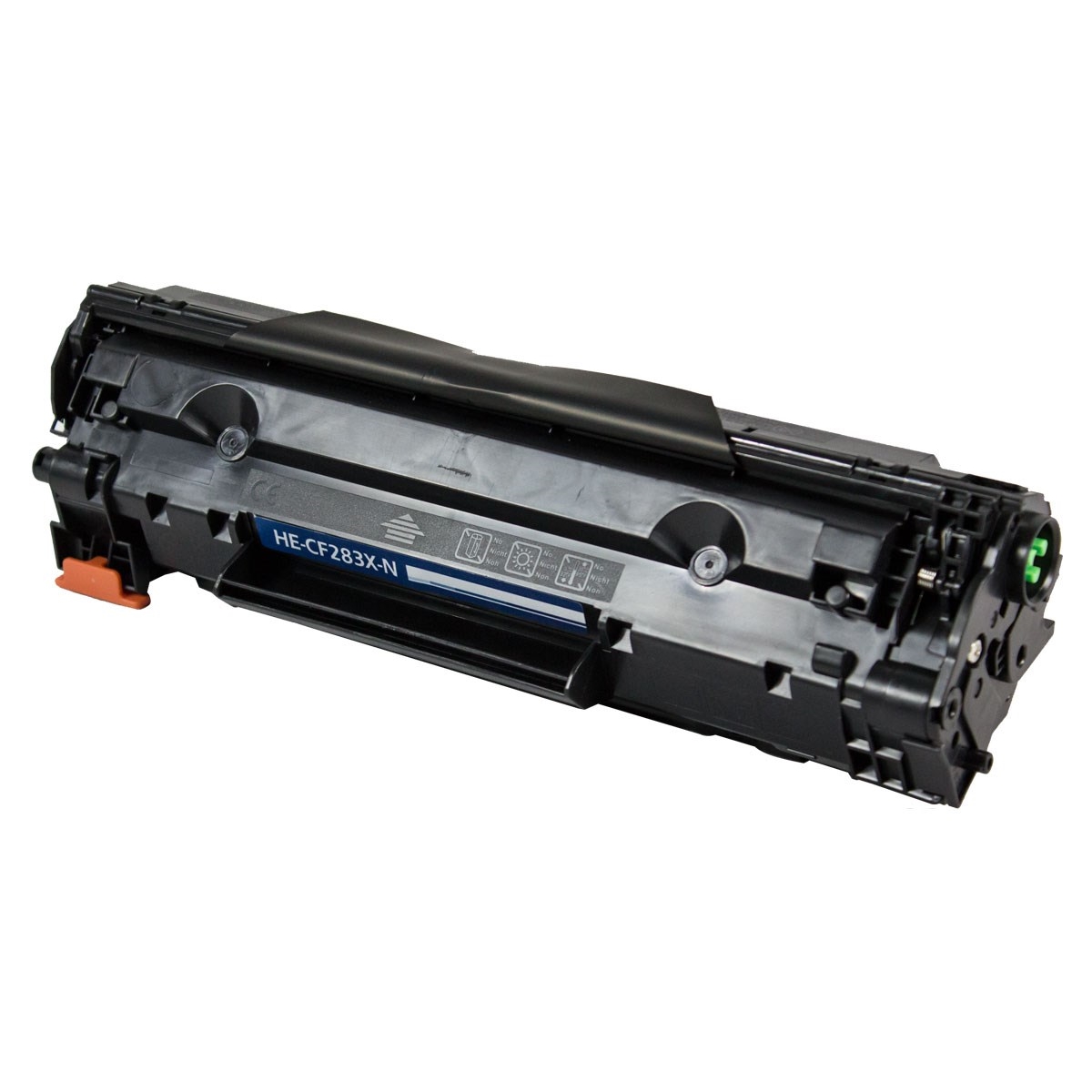 Toner de impressora preto com etiqueta HE-CF283X-N
