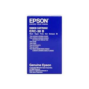 Embalagem azul de cartucho de fita Epson ERC-38 B com texto branco