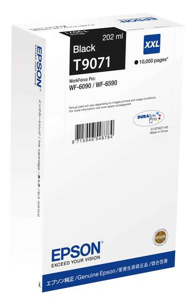 Caixa branca de tinta preta Epson T9071 202 ml para impressora