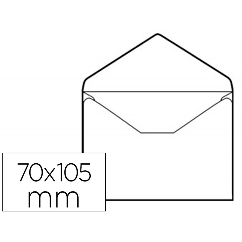 Envelope aberto com dimensões 70x105 mm