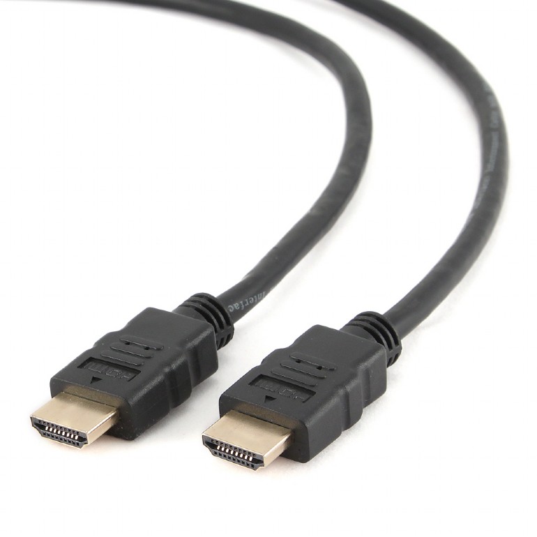 Cabo HDMI preto com conectores dourados