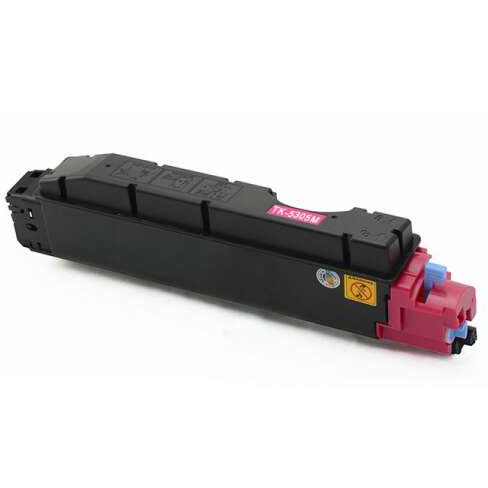 Cartucho de toner preto com detalhes magenta e azul para impressora