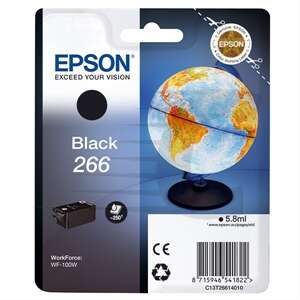 Cartucho de tinta Epson preto 266 para impressora WorkForce WF-100W na embalagem