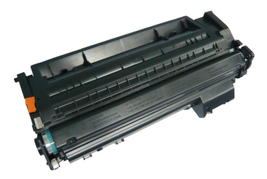 Cartucho de toner preto para impressora com detalhe laranja