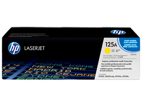 Caixa de toner HP LaserJet 125A Amarelo CB542A