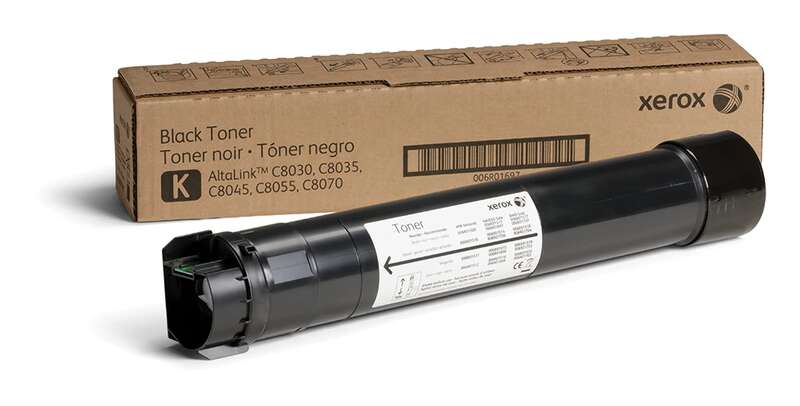 Cartucho de toner preto Xerox com embalagem de cartão