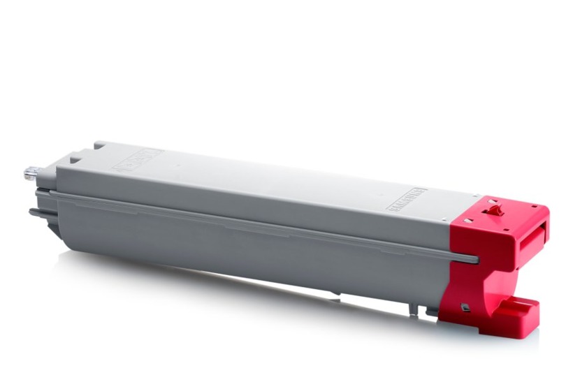 Cartucho de toner cinzento com tampa vermelha