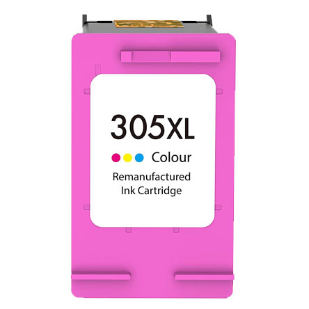 Cartucho de tinta remanufaturado 305XL cor rosa com etiqueta branca