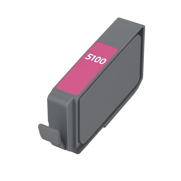Cartucho de tinta cinzento com etiqueta rosa e número 5100