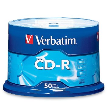 Pacote de 50 CDs Verbatim CD-R azul e transparente