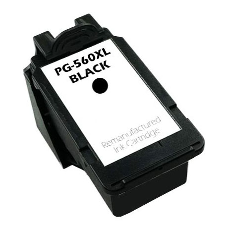 Cartucho de tinta preto PG-560XL com etiqueta branca e texto preto