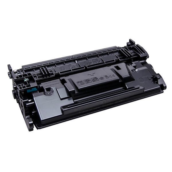 Cartucho de toner preto para impressora com símbolos e detalhes em relevo