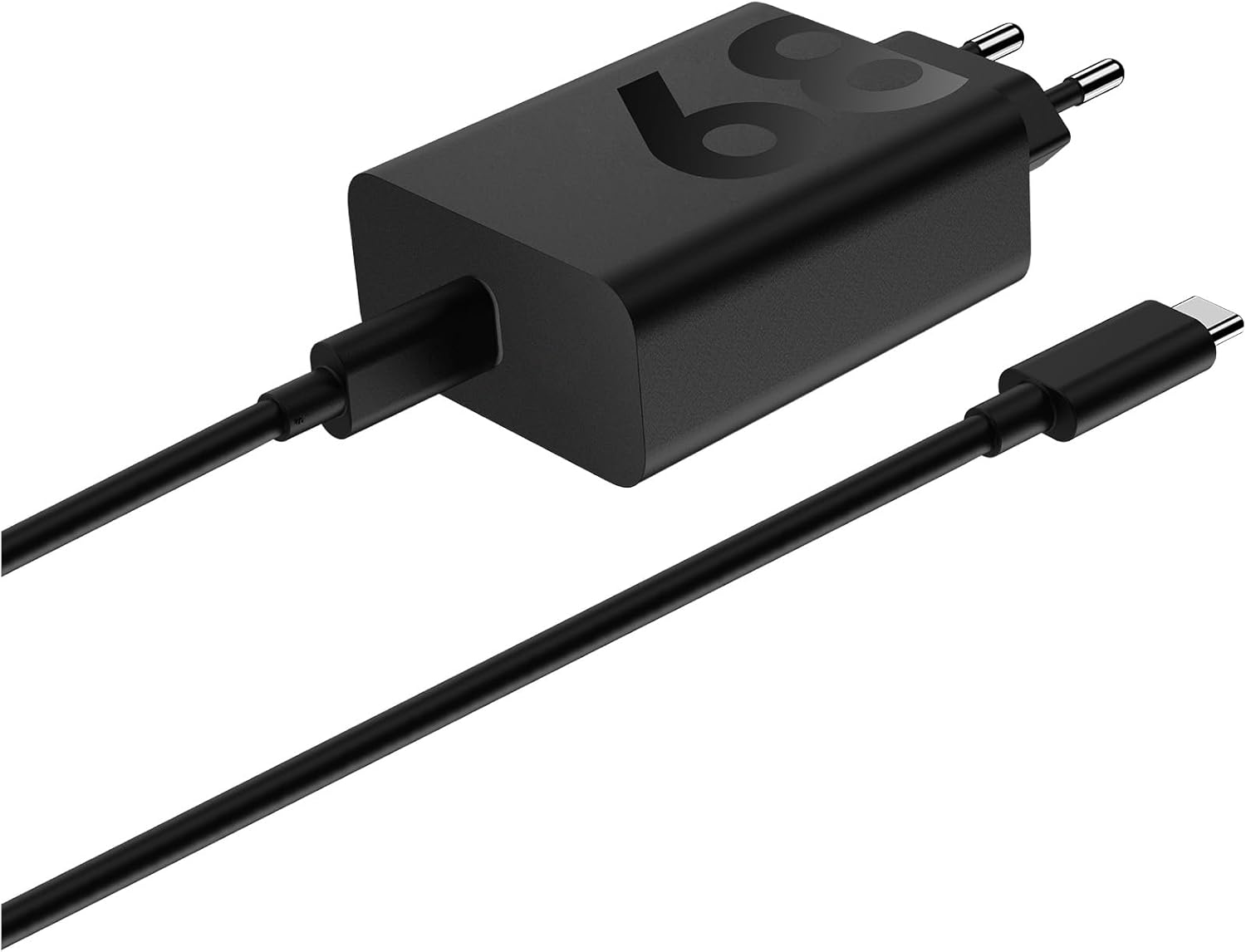 Carregador de parede preto com cabo USB-C