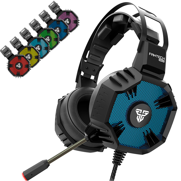Auscultadores gaming FANTECH HG21 com microfone e filtros coloridos hexagonais
