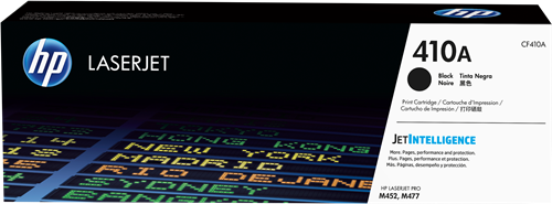 Embalagem de cartucho de impressão HP LaserJet 410A preto