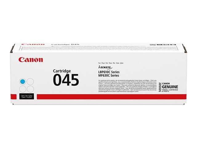 Embalagem branco e vermelho para toner Canon Cartridge 045