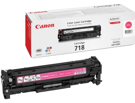 Cartucho toner Canon 718 magenta com embalagem branca