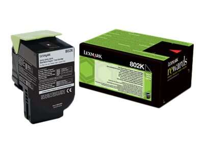 Cartucho de tinta Lexmark 802K preto com embalagem
