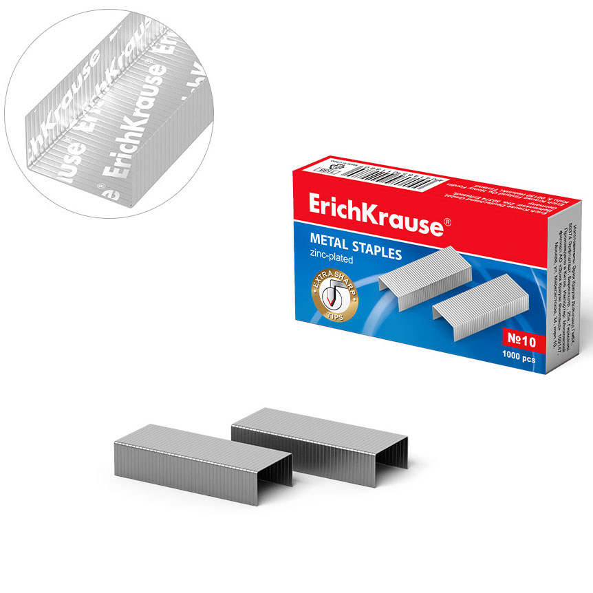 Cartucho de grampos metálicos ErichKrause zinco Nº 10