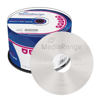 Pacote e disco CD-R MediaRange 52x
