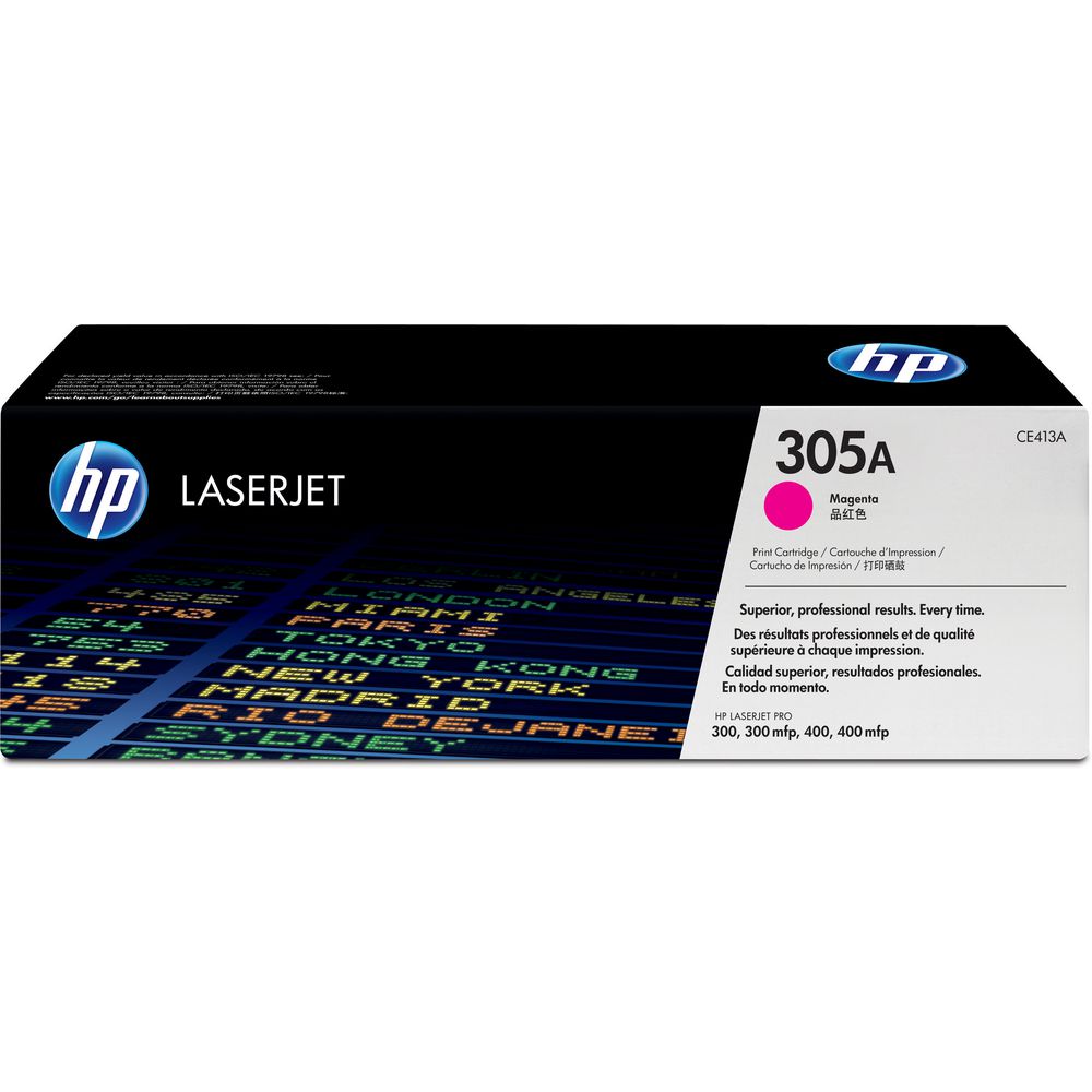 Caixa de cartucho de tinta HP LaserJet magenta 305A