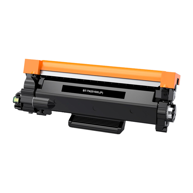 Cartucho de toner preto para impressora com pormenores laranja