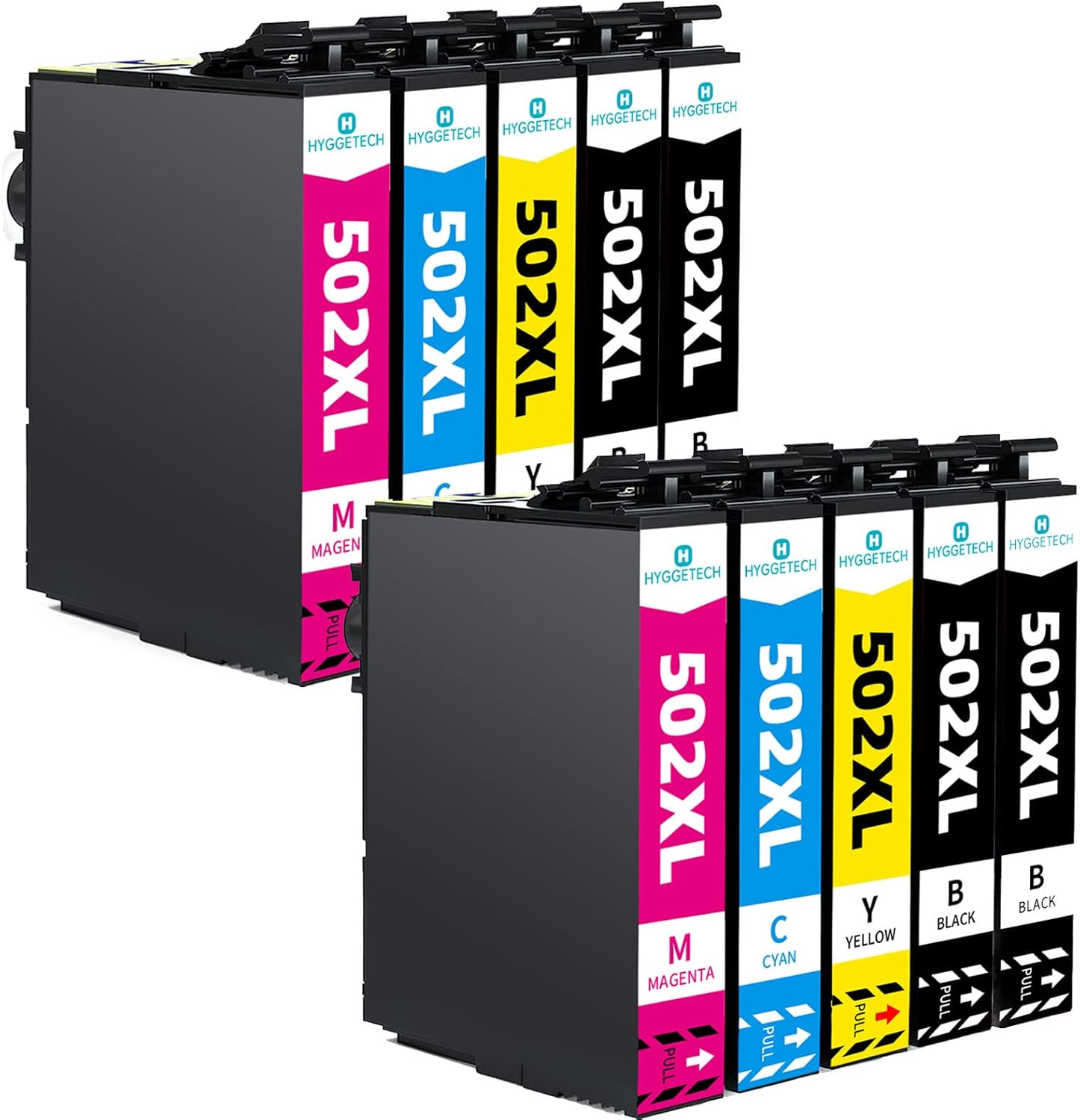 Cartuchos de tinta coloridos para impressora com rótulos 502XL HYGGETECH