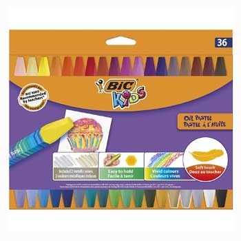 Embalagem de 36 pastéis oleosos BIC KIDS coloridos